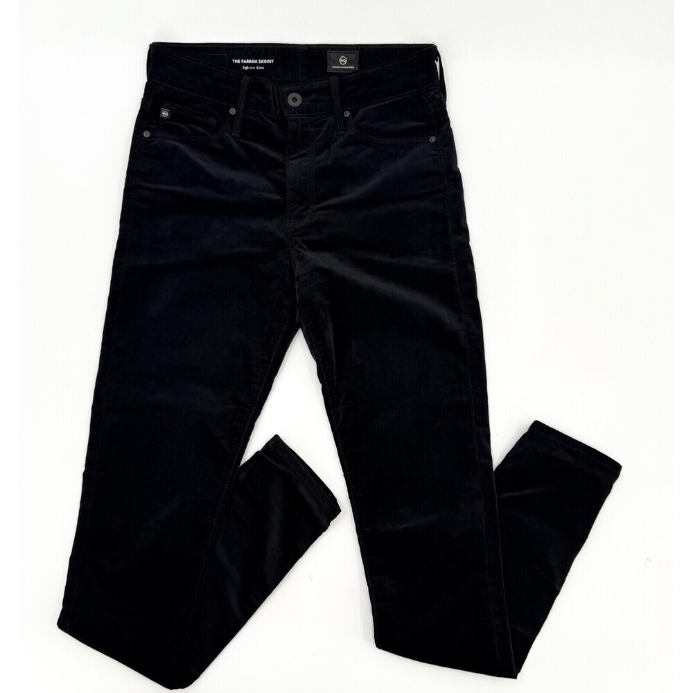 AG Adriano Goldschmied Farrah Skinny Jeans Womens 26R Black High Rise Corduroy